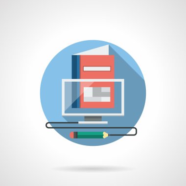 Sanal okul renk detaylı vektör simgesi