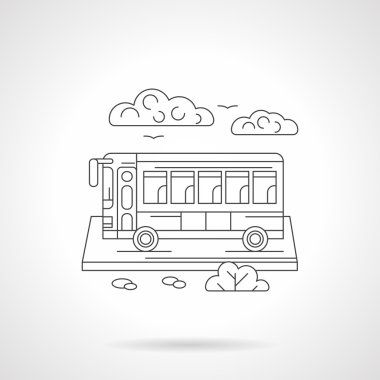 Yolcu otobüs hattı vektör çizim ayrıntılı