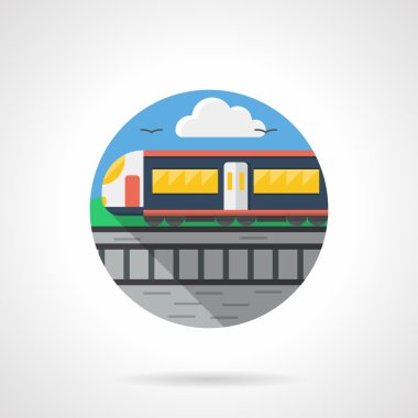 Yolcu treni renk detaylı vektör simgesi