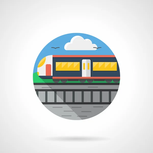 Tren de pasajeros color icono vectorial detallado — Vector de stock