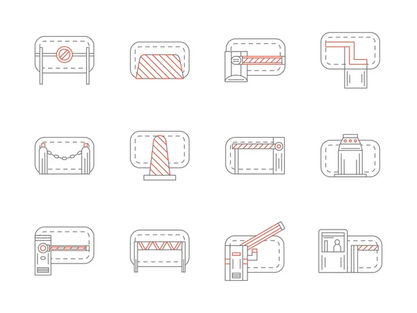 Ensemble d'icônes vectorielles plates de barrière et de bouchon — Image vectorielle