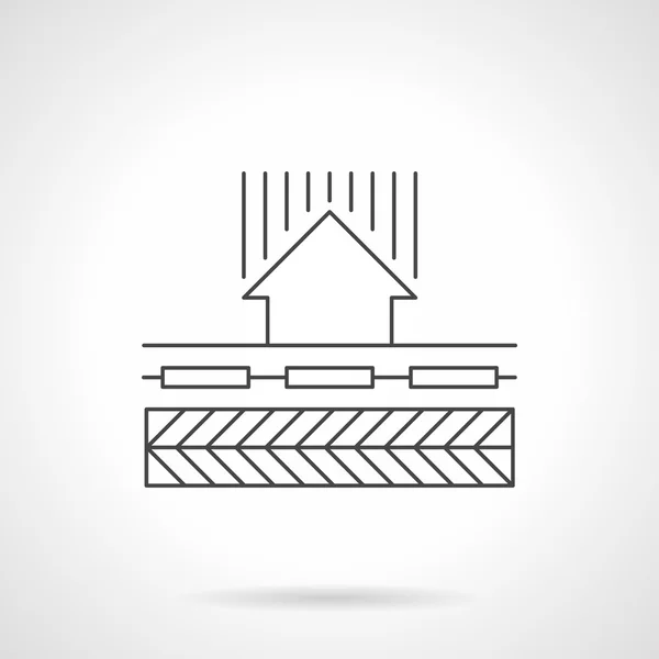 Vloerverwarming circulatie platte lijn vector pictogram — Stockvector