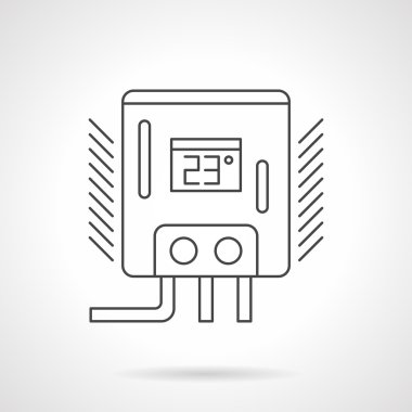 Su ısıtıcı düz çizgi vektör simgesi