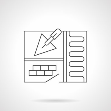 Sıcak yere düz çizgi vektör simge yükleme