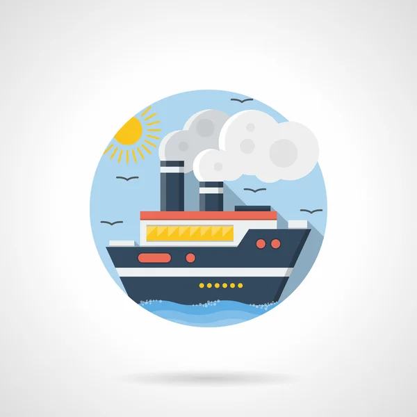 Crucero mar color icono vectorial detallado — Vector de stock