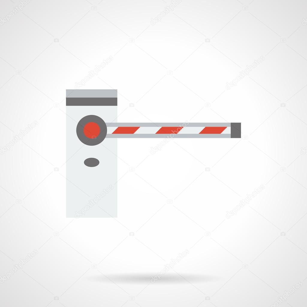 Automatic road barrier flat color vector icon