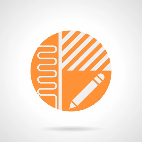 Padlófűtéssel projekt narancs kerek vector icon — Stock Vector