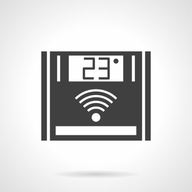 Elektronik termostat siyah tasarım vektör simgesi