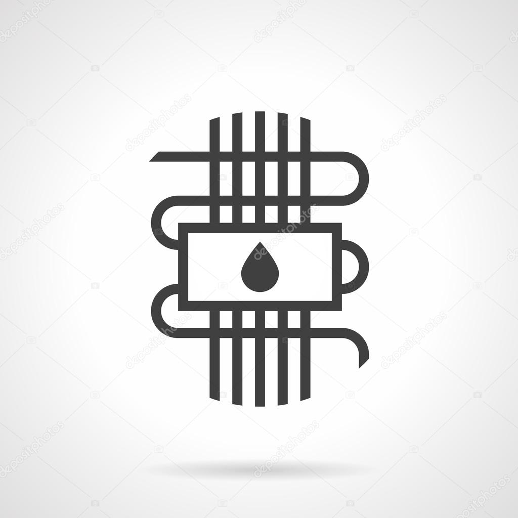 Black style vector icon water warm floor