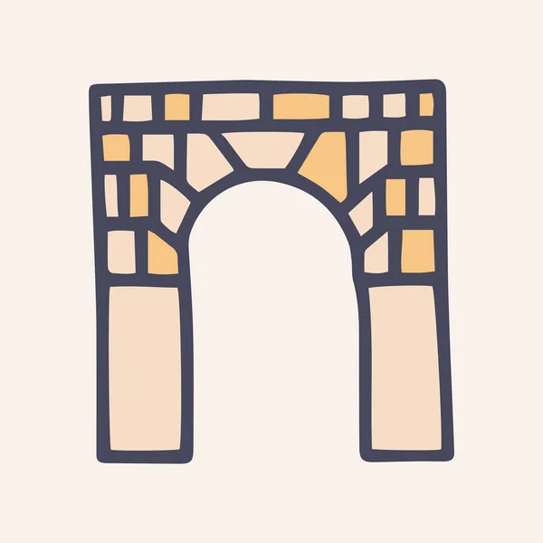 Arch Color Vector Doodle einfaches Symbol — Stockvektor
