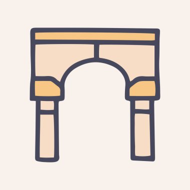 Kemer rengi vektör karalama basit simge tasarımı