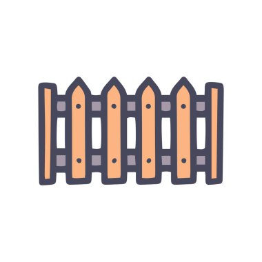 ahşap çit renk vektörü basit simge karala