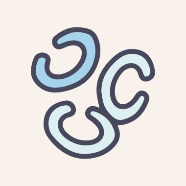 Bakteri ve virüs renk vektörü karalama simgesi tasarımı