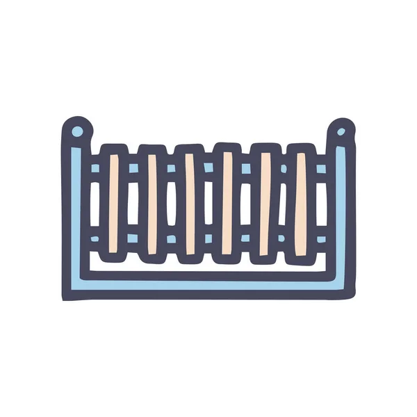 Clôture en bois couleur vecteur doodle icône simple — Image vectorielle