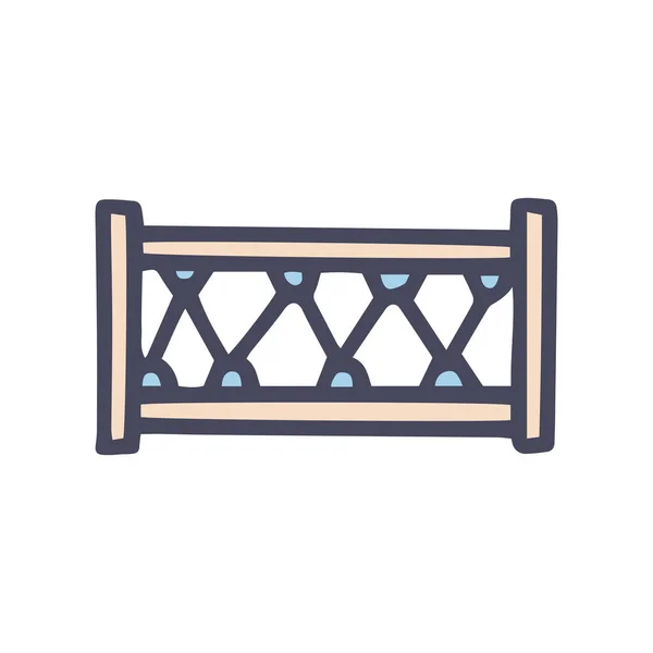 Touw hek kleur vector doodle eenvoudige pictogram — Stockvector