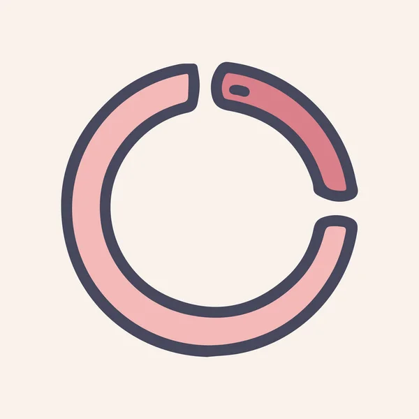 Cirkel laden kleur vector doodle eenvoudige pictogram — Stockvector