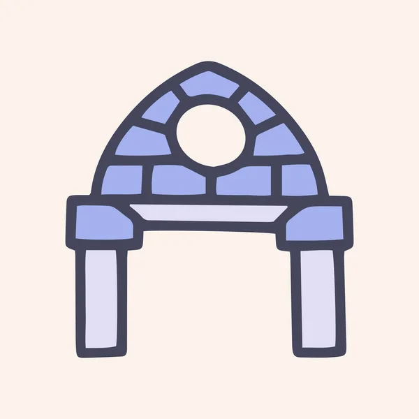 Arch Color Vector Doodle einfaches Icon-Design — Stockvektor