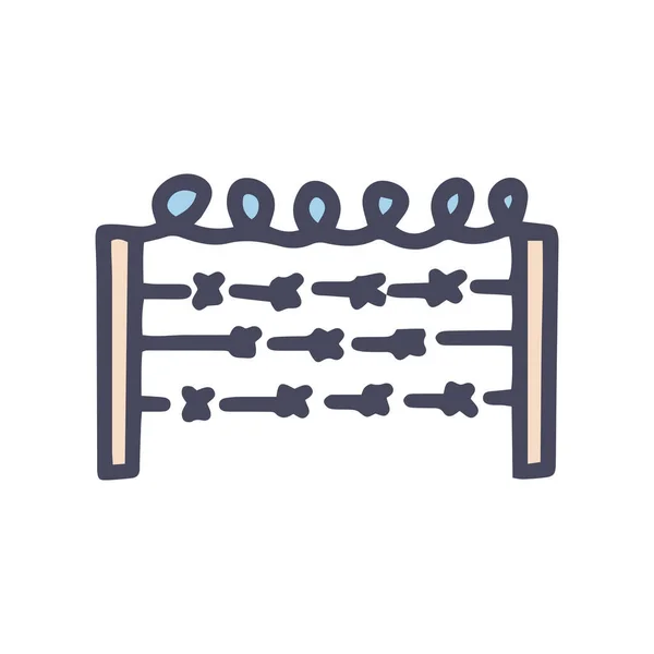 Gevangenis hek kleur vector doodle eenvoudige pictogram — Stockvector