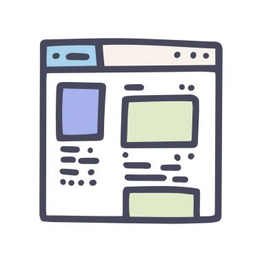 Sosyal ağ sitesi renk vektörü karalaması basit simge