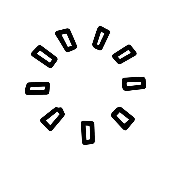 Circle Loading Black Line Vector Doodle einfaches Symbol — Stockvektor