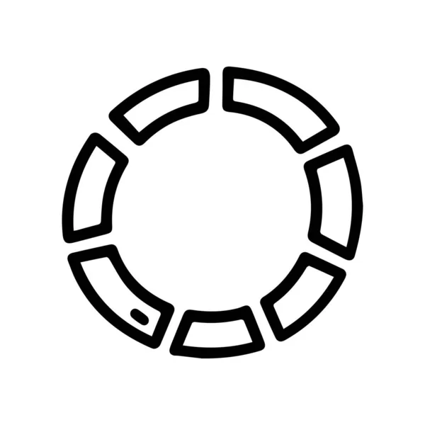 Зарядка круга черной линии векторные каракули простой значок — стоковый вектор