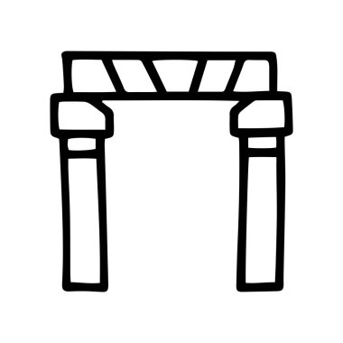 Kemer siyah çizgi vektör karalama simgesi tasarımı
