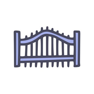 Demir çit renk vektörü basit simge karala