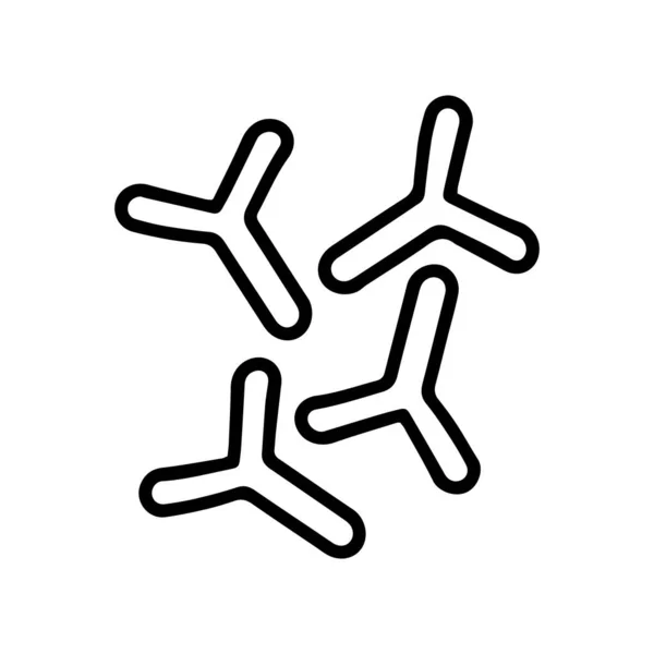 Batteri bifidobacterium linea nera icona doodle vettore — Vettoriale Stock