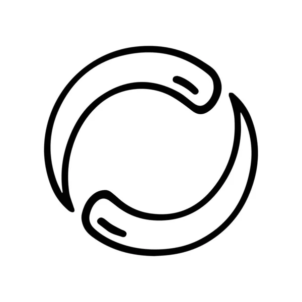 Зарядка круга черной линии векторные каракули простой значок — стоковый вектор