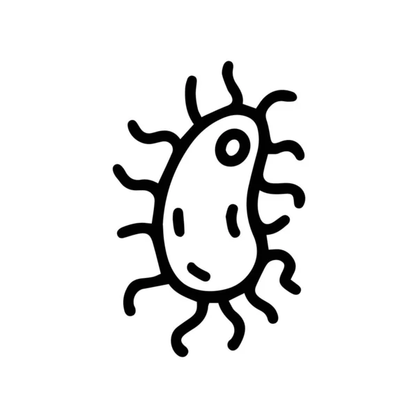 Batteri escherichia coli linea vettore doodle icona — Vettoriale Stock
