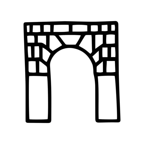 Arch zwarte lijn vector doodle pictogram ontwerp — Stockvector