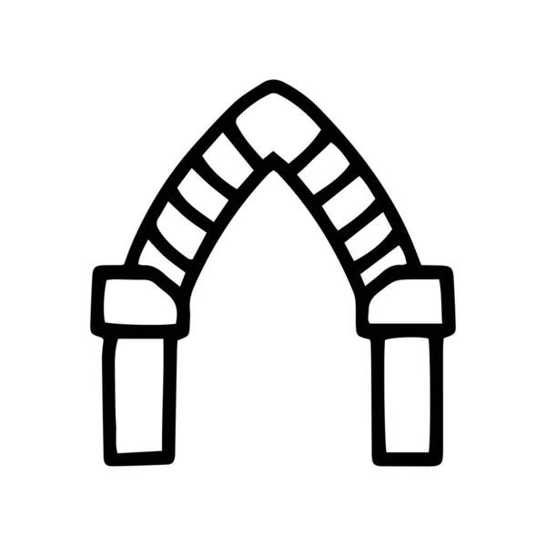 Arch zwarte lijn vector doodle pictogram ontwerp — Stockvector