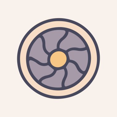 Havalandırma ızgarası renk vektörü karalaması basit simge