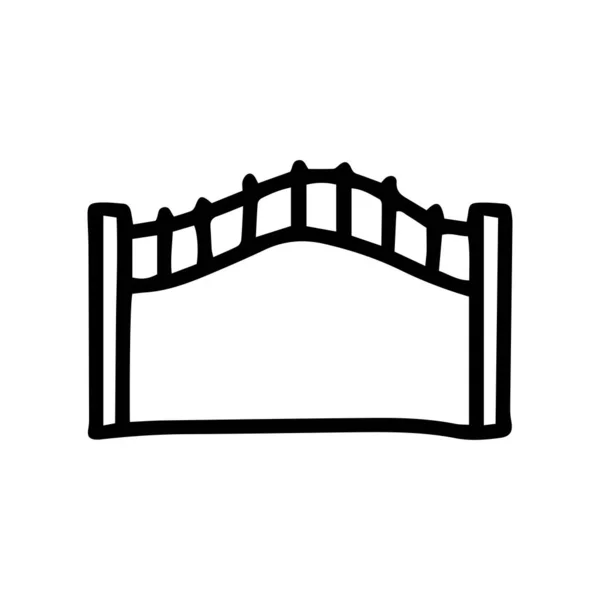 Recinzione linea nera vettore doodle semplice icona — Vettoriale Stock