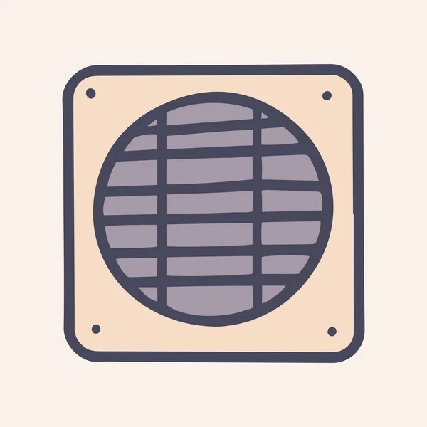 Ventilatie grill kleur vector doodle eenvoudige pictogram — Stockvector