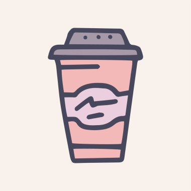 kahve fincanı renk vektörü karalaması basit simge