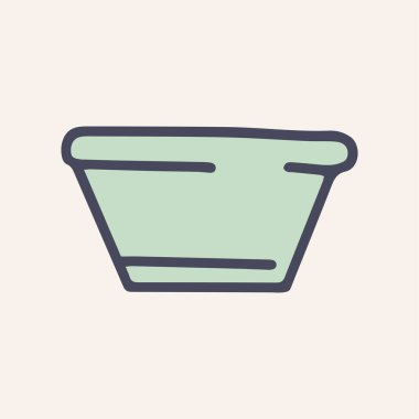 Plastik kase vektör karalama basit simge tasarımı