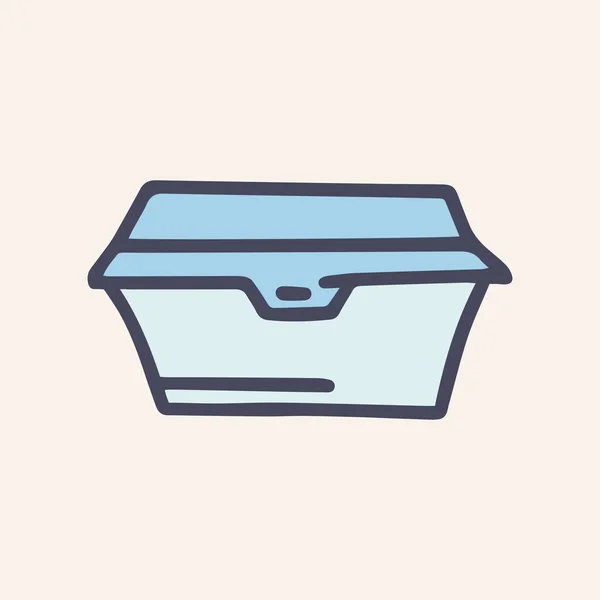 Boîte à lunch vecteur doodle icône de couleur simple — Image vectorielle