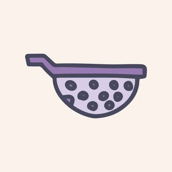 Colander vector doodle simple color icon design — 스톡 벡터