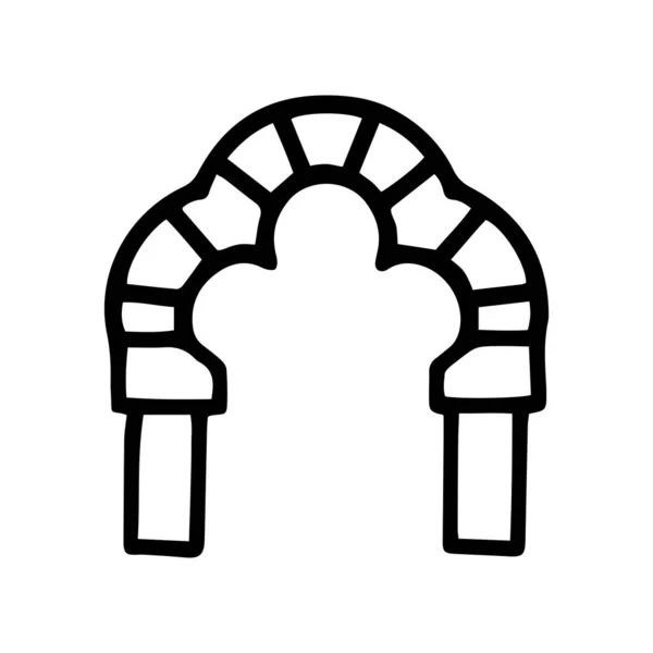 Arco linea nera vettoriale doodle icon design — Vettoriale Stock