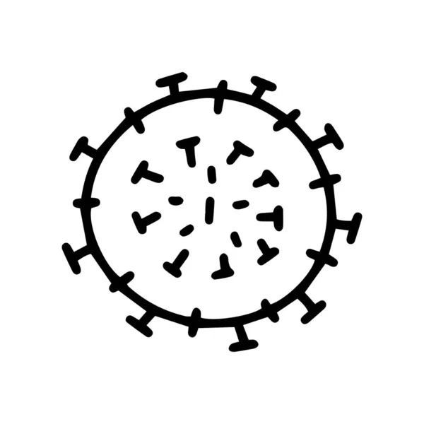 Coronavirus线黑色矢量涂鸦图标设计 — 图库矢量图片
