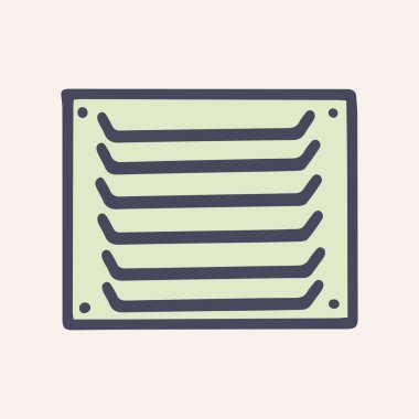 Demir havalandırma ızgarası renk vektörü basit bir simge karala