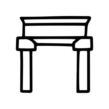 Kemer siyah çizgi vektör karalama simgesi tasarımı