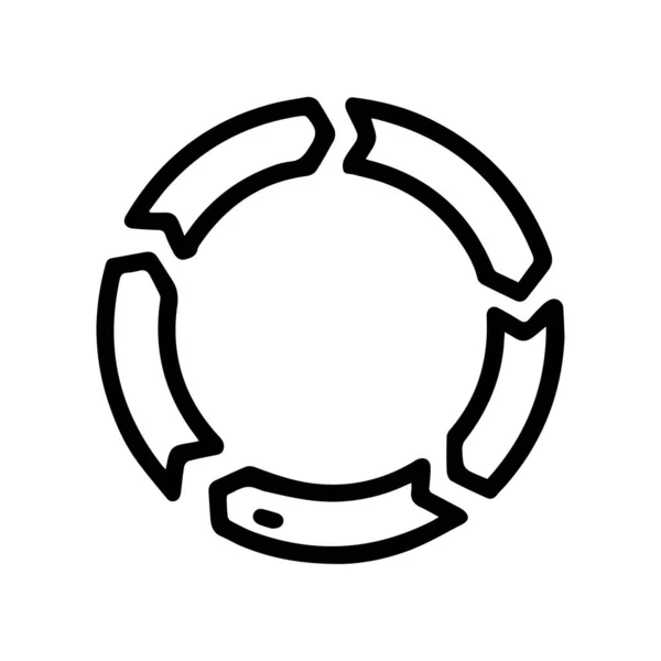 Circle Loading Black Line Vector Doodle einfaches Symbol — Stockvektor