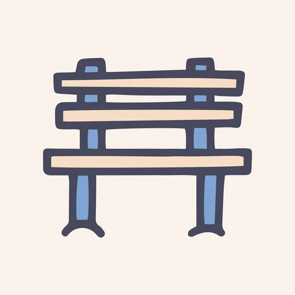 Banc couleur vecteur doodle conception icône simple — Image vectorielle