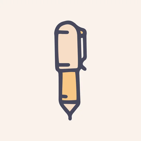 Caneta cor vetor doodle design ícone simples — Vetor de Stock