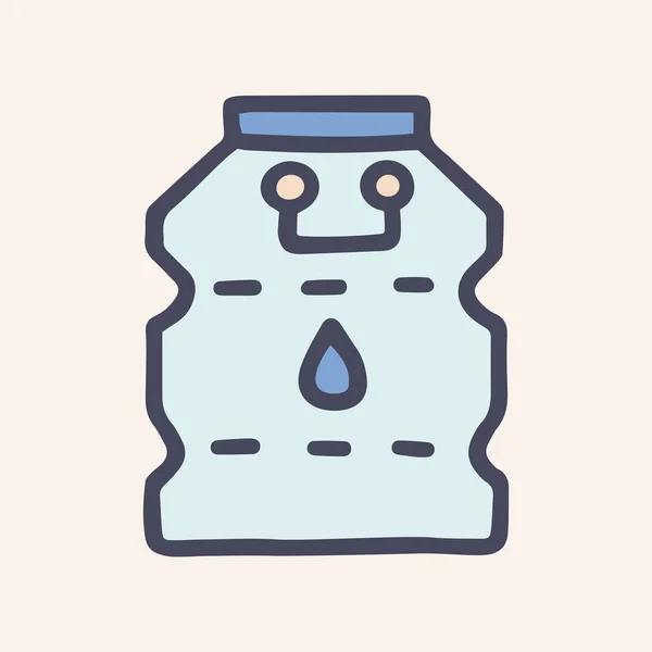 Bottle of water color vector doodle simple icon — Stock Vector