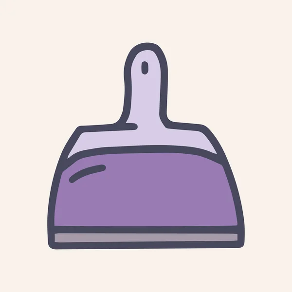 Dustpan color vector doodle simple icon design — Stock Vector