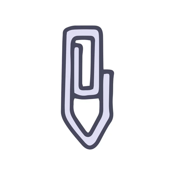 Clip de papel vector de color garabato icono simple — Vector de stock