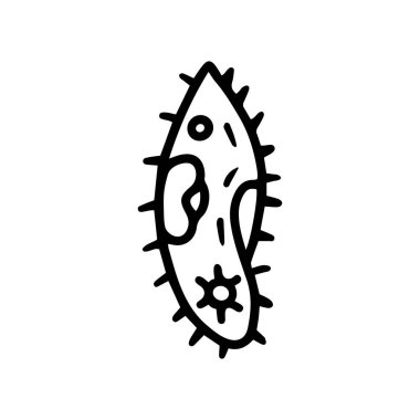 Paramesyum caudatum çizgisi vektör karalama simgesi tasarımı